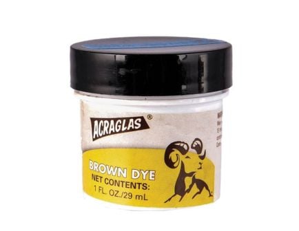 Brownells Acraglas Dye, 1 fl oz Screw-Cap Plastic Jar Brown