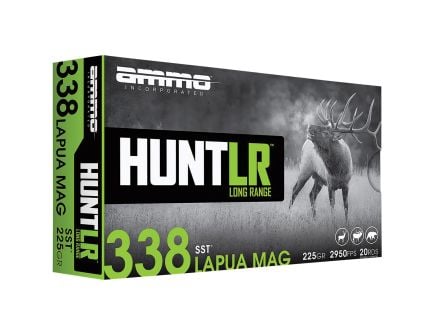 Ammo Inc Hunt Long Range .338 Lapua Magnum 225 gr SST 20rds Rifle Ammo for Maximum Shock Long-Range Accuracy - 338LM225STA20