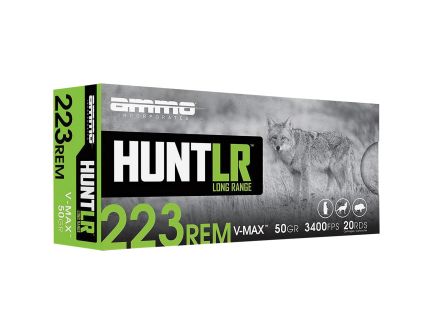 Ammo Inc Hunt Long Range .223 Remington 50 gr V-Max 20rds Rifle Ammo for Varmint Hunting - 223050VMXA20