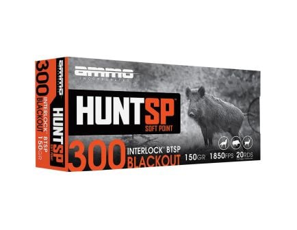 Ammo Inc Hunt .300 AAC Blackout 150 gr SP 20rds Rifle Ammo for Hunting - 300B150SPA20