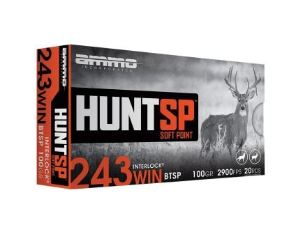 Ammo Inc Hunt .243 Winchester 100 gr SP 20rds Rifle Ammo for Deer - 243W100SPA20