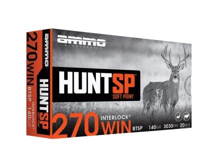 Ammo Inc Hunt SP .270 Winchester 140gr BTSP Rifle Ammo, 20Rds 
