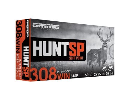 Ammo Inc Hunt .308 Win 150 gr SP 20rds Rifle Ammo for Precision Hunting - 308150SPA20
