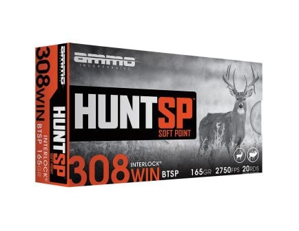 Ammo Inc Hunt .308 Win 165 gr SP 20rds Rifle Ammo for Superior Accuracy - 308165SPA20