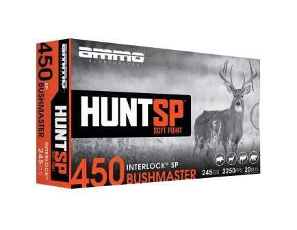 Ammo Inc Hunt SP .450 Bushmaster 245gr Interlock SP Rifle Ammo, 20Rds