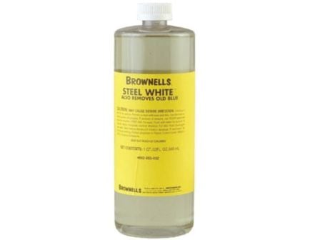 Brownells Steel White Blue and Rust Remover, 32 oz Clear