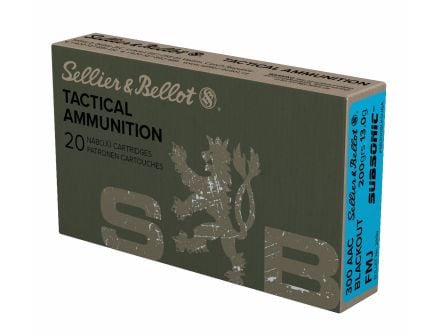 Sellier & Bellot 300 AAC Blackout 200gr FMJ Sub-Sonic Ammunition 20rds - SB300BLKSUBA