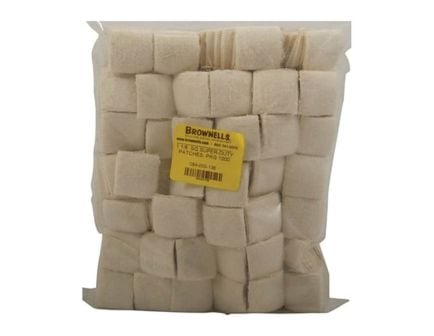 Brownells .284 Cal/.25 Cal/7mm 1.13" x 1.13" Heavy-Duty Square Patch, White Pack of 1000