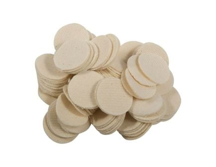 Brownells .35 Cal/.30 Cal 1.25" Heavy-Duty Round Patch, White Pack of 100