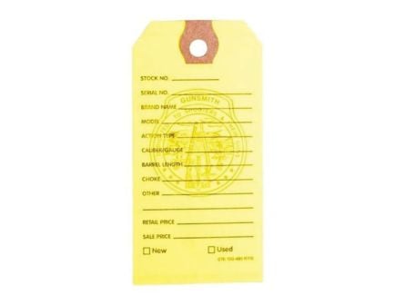 Brownells 3.75" x 1.88" Gun Price Tag, Yellow Pack of 100