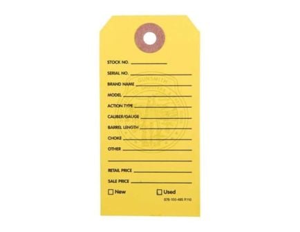 Brownells 3.75" x 1.88" Gun Price Tag, Yellow Pack of 500