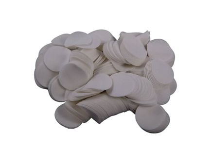 Brownells .25 Cal/.28 Cal 1.38" Round Twill Patch, White Pack of 1000