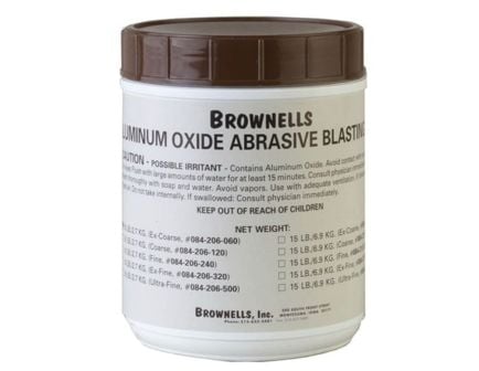 Brownells 60 Grit Ex-Coarse Aluminum Oxide Abrasive Blasting, 6 lb Screw-Top Plastic Jar