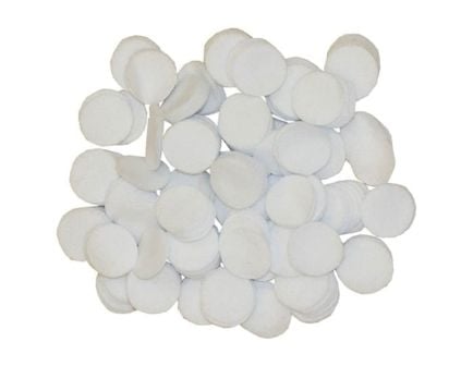 Brownells .22 Cal/.17 Cal 0.88" Round Flannel Patch, White Pack of 1000