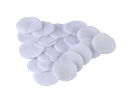 Brownells .270 Cal/.22 Cal 1.25" Round Flannel Patch, White Pack of 1000