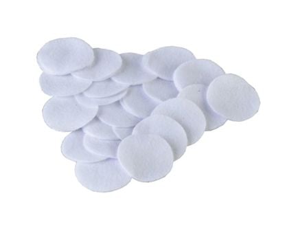 Brownells .38 Caliber/.270 Cal/6.8mm 1.75" Round Flannel Patch, White Pack of 1000