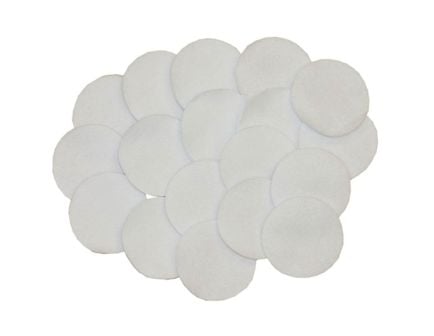 Brownells 20 Gauge/.35 Cal 2.25" Round Flannel Patch, White Pack of 1000
