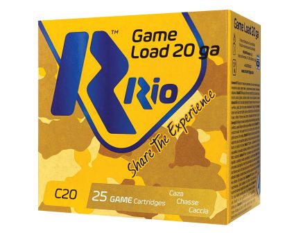 Rio Outdoors Game Load 20 Gauge 2-3/4" #6 shot 1oz Shotshells, 25Rds