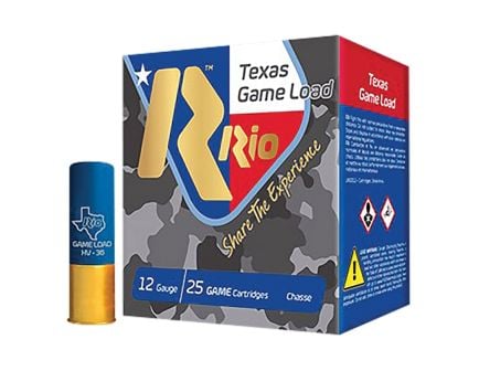 Rio Outdoors Texas Game Load 12 Gauge 2-3/4" #8 Shot 1-1/4oz Shotshells, 25Rds