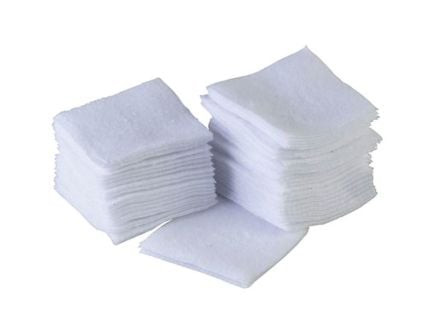 Brownells 9mm/7mm 1.75" x 1.75" Square Flannel Patch, White Pack of 100