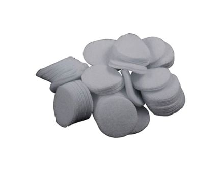Brownells .22 Cal/.17 Cal 0.88" Round Flannel Patch, White Pack of 100