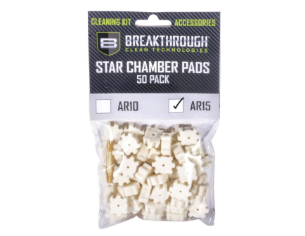 Breakthrough Clean Technologies - AR-15 Chamber Star Pads, 8-32 Threads (Male/Male) Adapter, 50-Pack