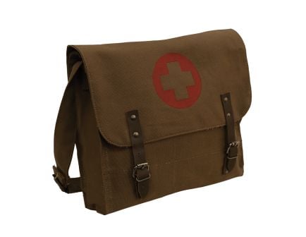 Rothco Vintage Medic Canvas Bag With Cross - Brown