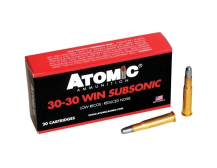 Atomic Ammunition .30-30 Winchester 165 gr LRNFP 20rds Rifle Subsonic Ammo for Quiet Performance - 00410