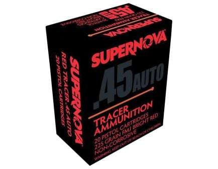 Supernova Tracers .45 ACP 225 gr FMJ 20rds Handgun Ammo for High-Performance Target Practice - PMSN45ACR
