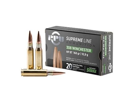 PPU USA Supreme Line .308 Win 168gr BTHP Rifle Ammo,10Rds