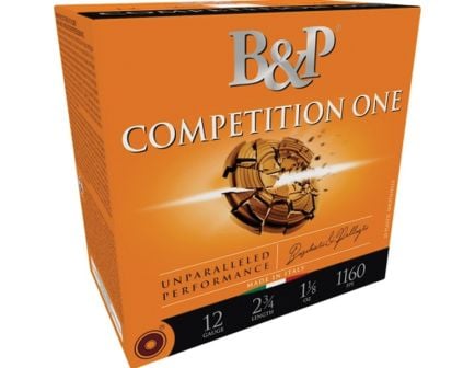 B&P Competition One 12 Gauge 2-3/4" #8 1-1/8 oz 25rds Shotshell - High-Performance Clay Target Ammunition - 12B18CP8