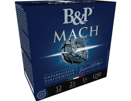 B&P Mach LV 12 Gauge 2-3/4" #8.5 1-1/8 oz 25rds Shotshell - Low Recoil Precision Target - 12B18F85
