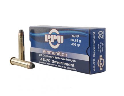 Prvi Partizan 45-70 Government 405gr SJFP Ammunition, 20 Round Box - PP4.1
