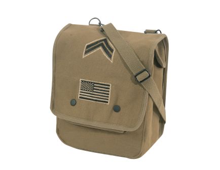 Rothco Canvas Map Case Shoulder Bag With Military Patches