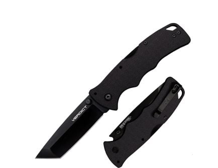 Cold Steel Verdict Folding Knife, Tanto, Black - Smooth Opening, Reliable Locking, Ideal for Tactical and Everyday Use - CS-FL-C3T10A