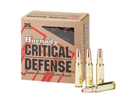 Hornady Critical Defense 5.7x28mm 40 gr FTX 25rds Handgun Ammo for Effective Self-Defense - 90000