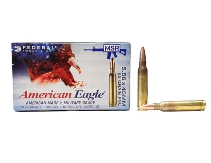 5.56 Rifle Ammo Federal 5.56mm NATO 55GR FMJ XM193 
