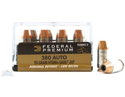 Federal 380 Auto/ACP 90gr Hydra-Shok Ammunition 20rds - PD380HS1
