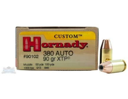 Hornady .380 Auto/ACP 90gr XTP Custom Pistol Ammunition 25rds - 90102