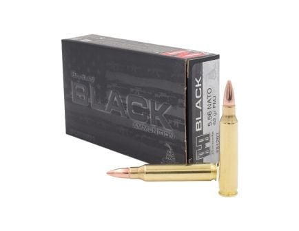 5.56 Rifle Rounds Hornady Black 5.56 Nato 62gr FMJ Centerfire Rifle Ammunition 