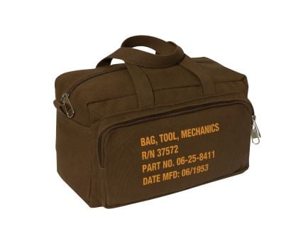 Rothco G.I. Type Zipper Pocket Mechanics Tool Bag With Military Stencil - Earth Brown