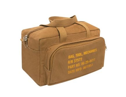 Rothco G.I. Type Zipper Pocket Mechanics Tool Bag With Military Stencil - Coyote Brown