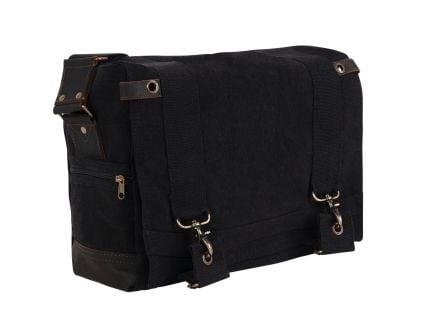 Rothco Vintage Canvas B-15 Pilot Messenger Bag - Black