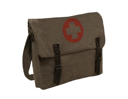 Rothco Vintage Medic Canvas Bag With Cross - Vintage Olive Drab