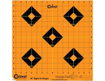 Caldwell Orange Peel 16" Flake Off Self-Adhesive Sight-In Shooting Target, Orange/Black, 5 Sheet/pack - 495253