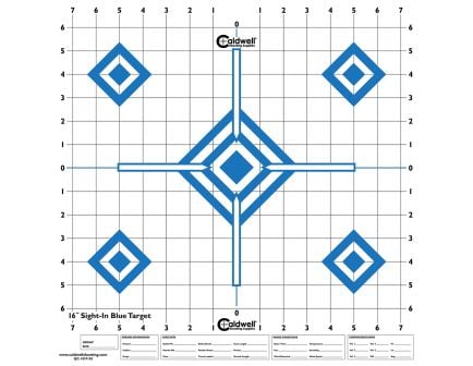 Caldwell 16" 5-Diamond Sight-In Shooting Target, Hi Contrast Blue, 10/pack - 198604