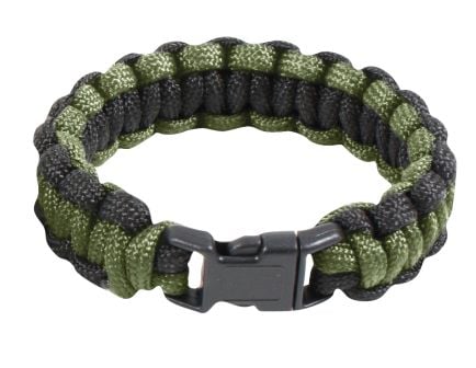 Rothco Two-Tone Paracord Bracelet - Olive Drab - Black, 9 In