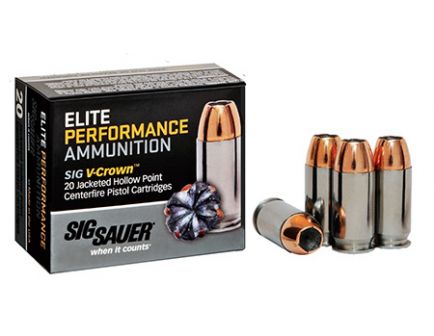 Sig Sauer 357 SIG 125gr JHP V-Crown Elite Performance Ammunition 20rds - E357S1-20