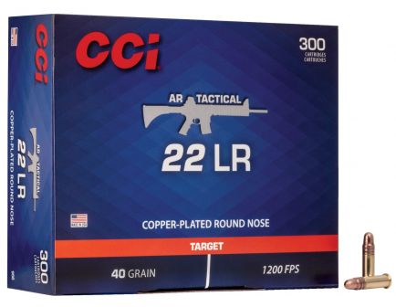 cci .22 long rifle 40 grain copper plated rn ar tactical ammo 300 rounds