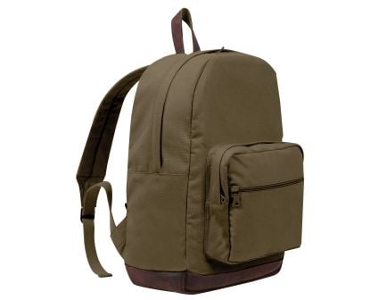 Rothco Vintage Canvas Teardrop Backpack With Leather Accents - Olive Drab